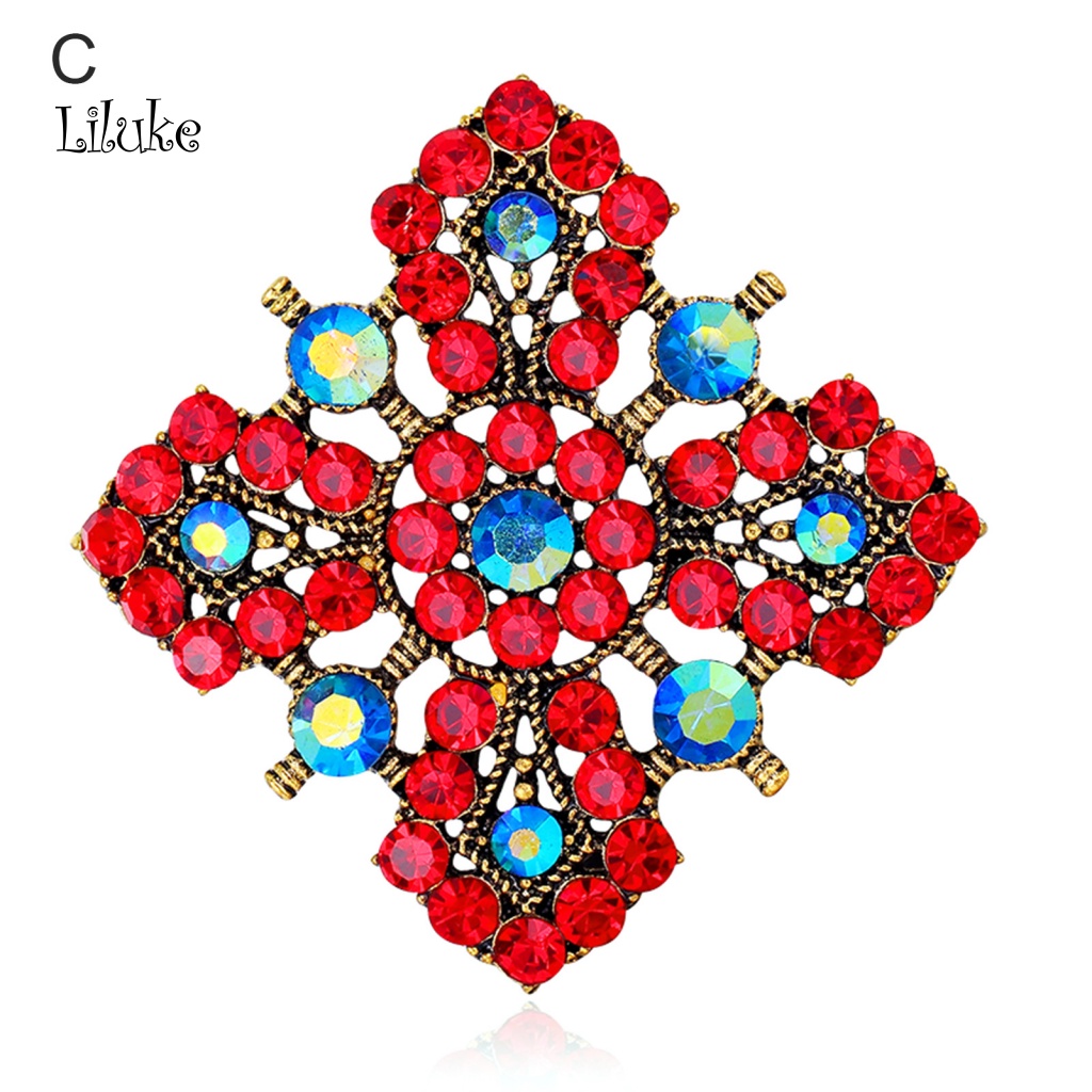 Ghim Cài Áo Hình Hoa Đính Đá Và Ngọc Trai Giả Phong Cách Vintage