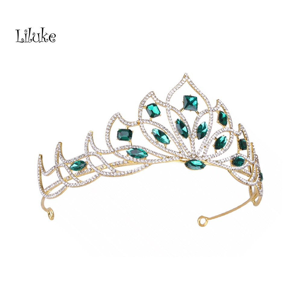 Vương Miện Hợp Kim Trang Trí Đính Đá Kiểu Dáng Sang Trọng Cho Nữ