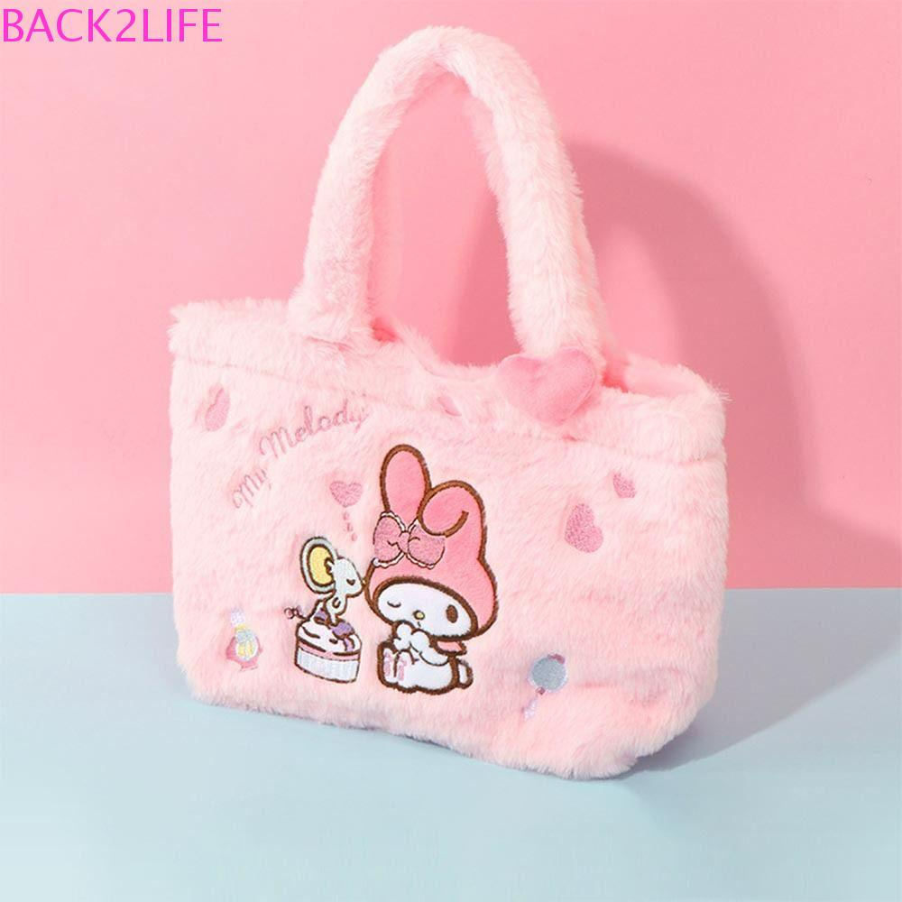 Túi Đựng Đồ Chơi / Đồ Ăn Trưa 2 Lớp Phủ Lông Họa Tiết Hoạt Hình Cinnamoroll Dễ Thương Cho Bé Gái