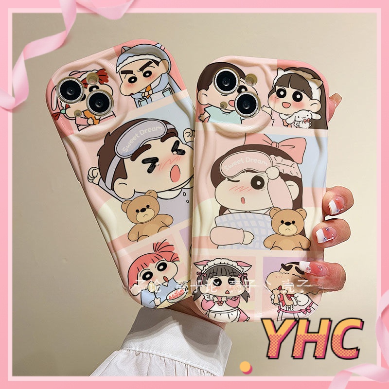 Ốp Lưng iPhone Phim hoạt hình Crayon Shin-chan và Nini 3D cuộn sóng bảo vệ camera chống chấn động Silicone Phone Case Cho Iphone 6 / 6S / 6splus / se / 7 / 7plus / 8 / 8plus / X / xs / xsmax / 11 / 12 / 13 / 14 / Plus / pro max-227