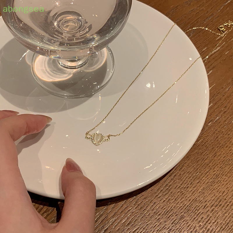 Vòng cổ Mặt Trái Tim Đính Đá Zircon Phong Cách Hàn Quốc Cho Nữ