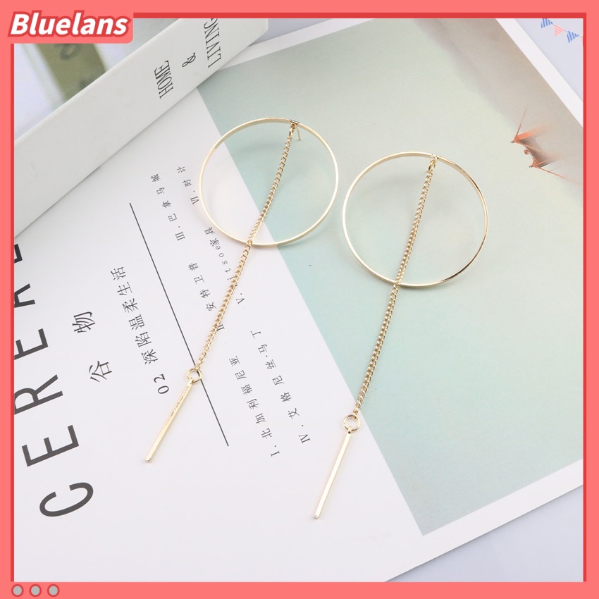 Khuyên Tai Kim Loại Dạng Hạt Hình Tròn Lớn Đơn Giản Cá Tính [BLS] [BLS]