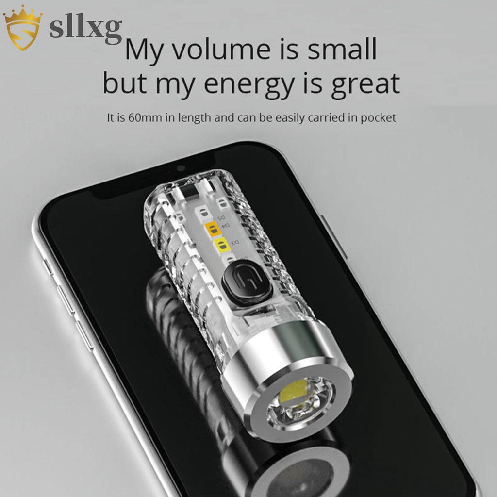 Móc Khóa Đèn Pin Siêu Sáng 8 Chế Độ 3 Mức Độ