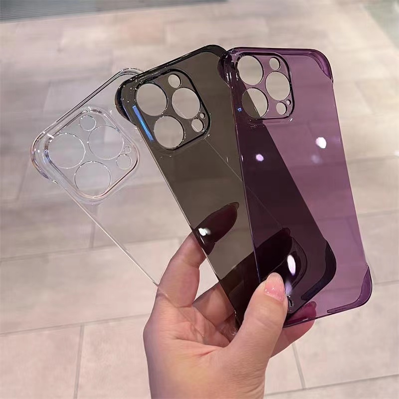 Ốp Điện Thoại iPhone 12 13 14 Pro max case ốp lưng điện thoại iphone 14 13 12 promax PC Cứng Siêu Mỏng Trong Suốt Chống Sốc Sang Trọng Cho iP 12 13 14 Pro max