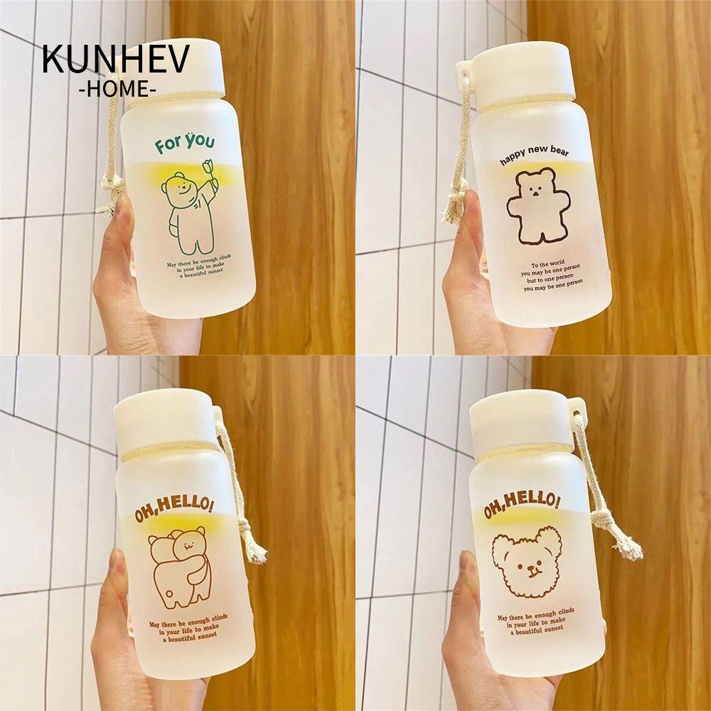 KUNHEV Bình Nước Trong Suốt In Hình Gấu Dễ Thương