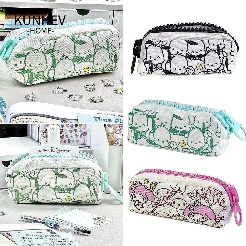 KUNHEV Túi Đựng Bút Bằng Vải Canvas In Họa Tiết Chó Pacha Dễ Thương Tiện Dụng Cho Học Sinh / Văn Phòng