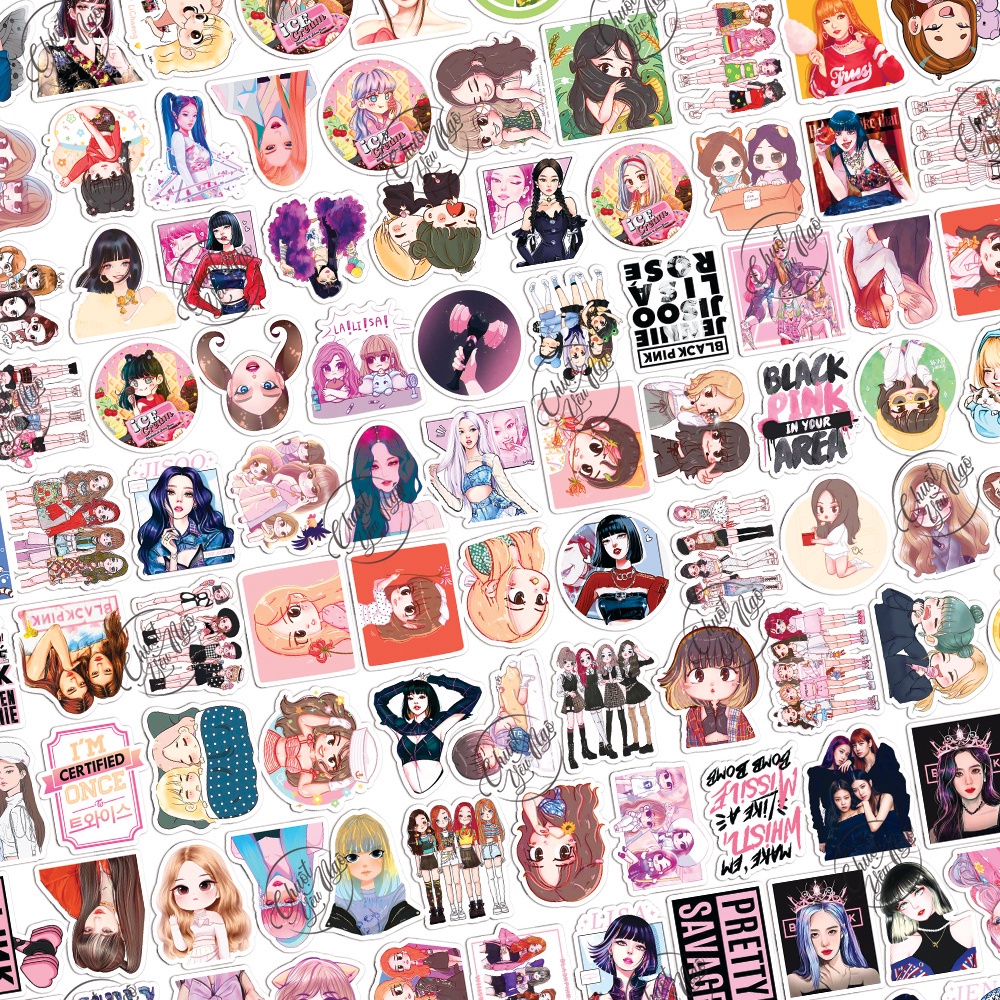 Sticker decal HẮC HƯỜNG hình dán chống nước blackpink
