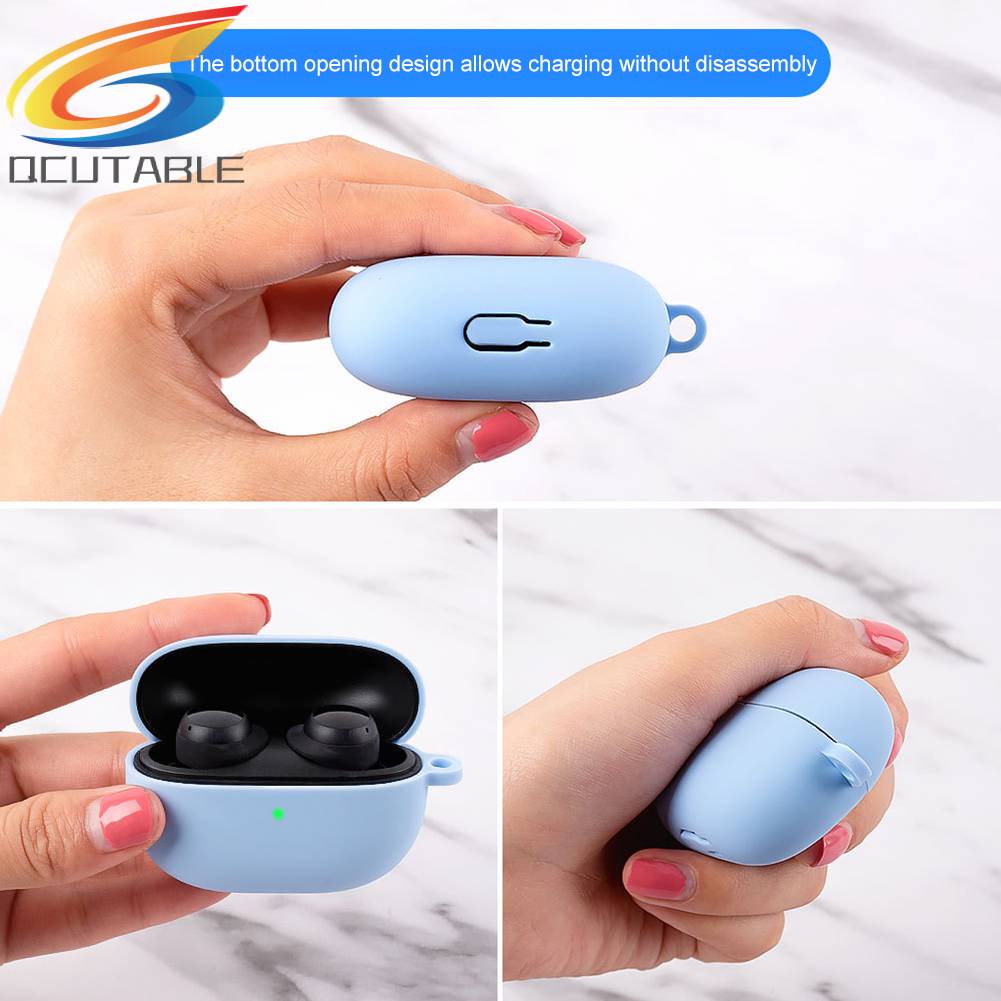 Vỏ Bảo Vệ Hộp Sạc Tai Nghe Redmi Buds 3 Lite Bằng Silicone Kèm Móc Tiện Lợi