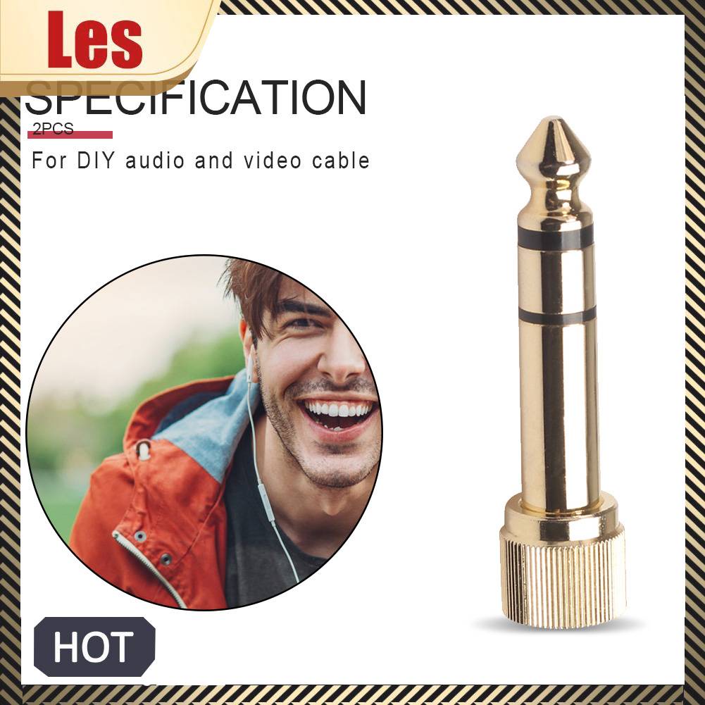 Set 1 / 2 Đầu Nối Jack 6.35mm Male Sang 3.5mm Female