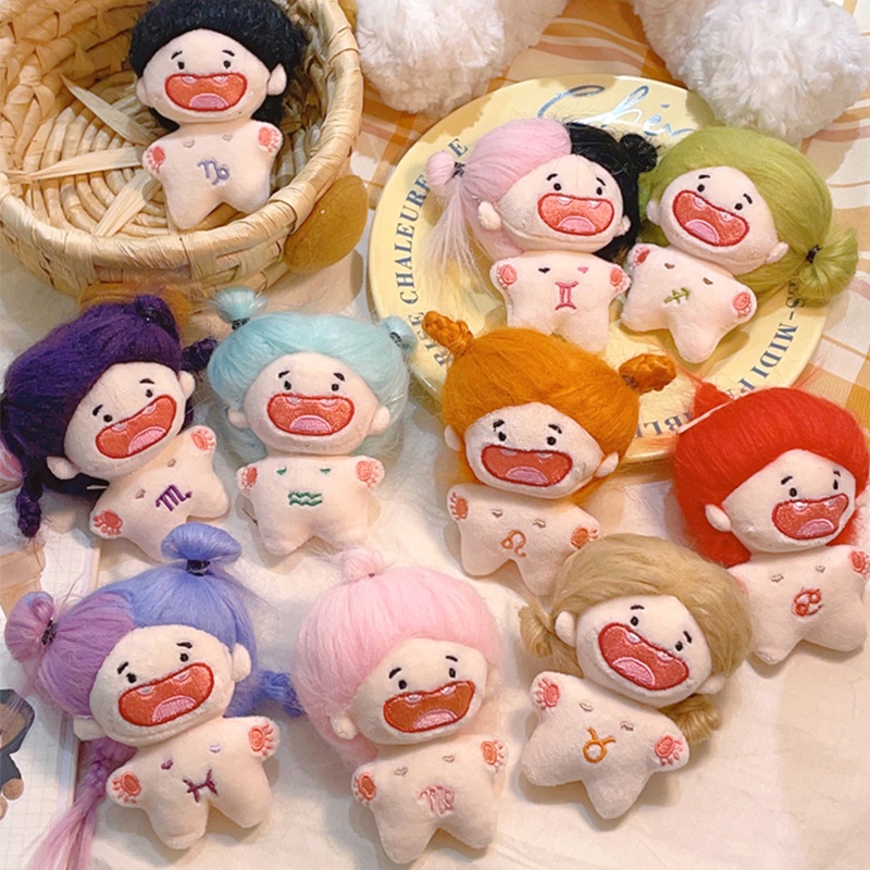 Không Răng Búp Bê Bông 12 Chòm Sao Búp Bê 10Cm Ngộ Nghĩnh Búp Bê Khỏa Thân Cung Hoàng Đạo Len Sáng Tạo Cho Bé Icecubes