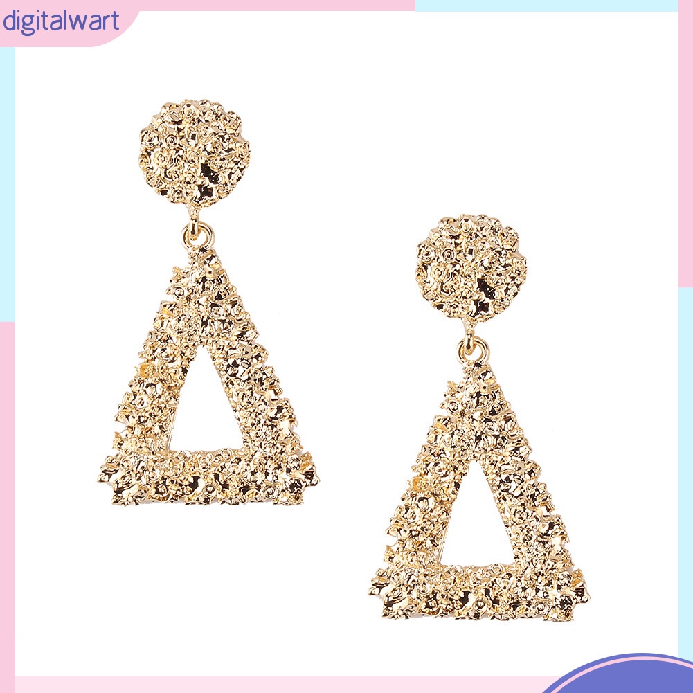 [DG] Bông Tai Kim Loại Hình Tam Giác Rỗng Phong Cách Âu Mỹ Cá Tính Thời Thượng