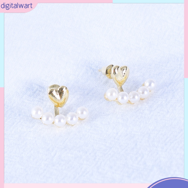 [DG] Một Cặp Bông Tai Ngọc Trai Hình Trái Tim Sang Trọng Cá Tính Dành Cho Nữ