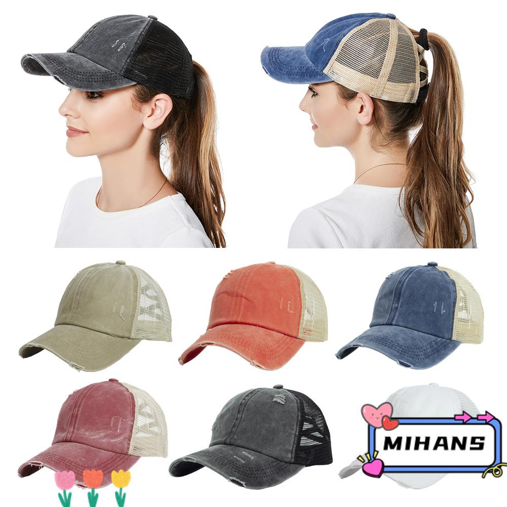 MIH Mũ Lưỡi Trai Cotton Màu Trơn Xinh Xắn Cho Nữ