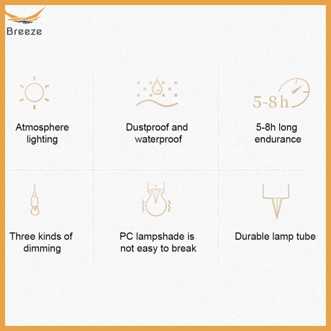 Đèn Cắm Trại Đa Năng 3 Chế Độ Có Thể Sạc Lại Tiện Dụng