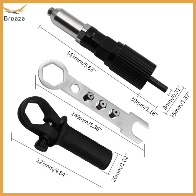 Dụng Cụ Dập Đinh Tán Lõi Kéo Cho Máy Khoan Điện Không Dây