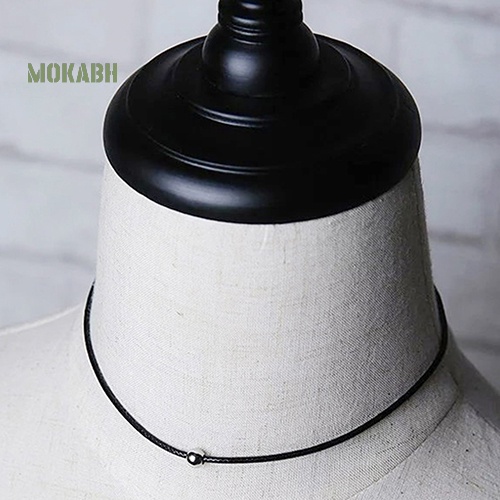 Vòng Cổ Chuỗi Hạt Đen Giả Da Phong Cách Punk Cá Tính Cho Nữ