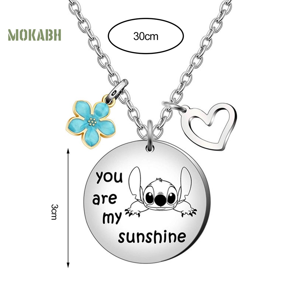 Vòng Cổ Bằng Thép Titan Mặt Hình Trái Tim Và Hoa Cá Tính