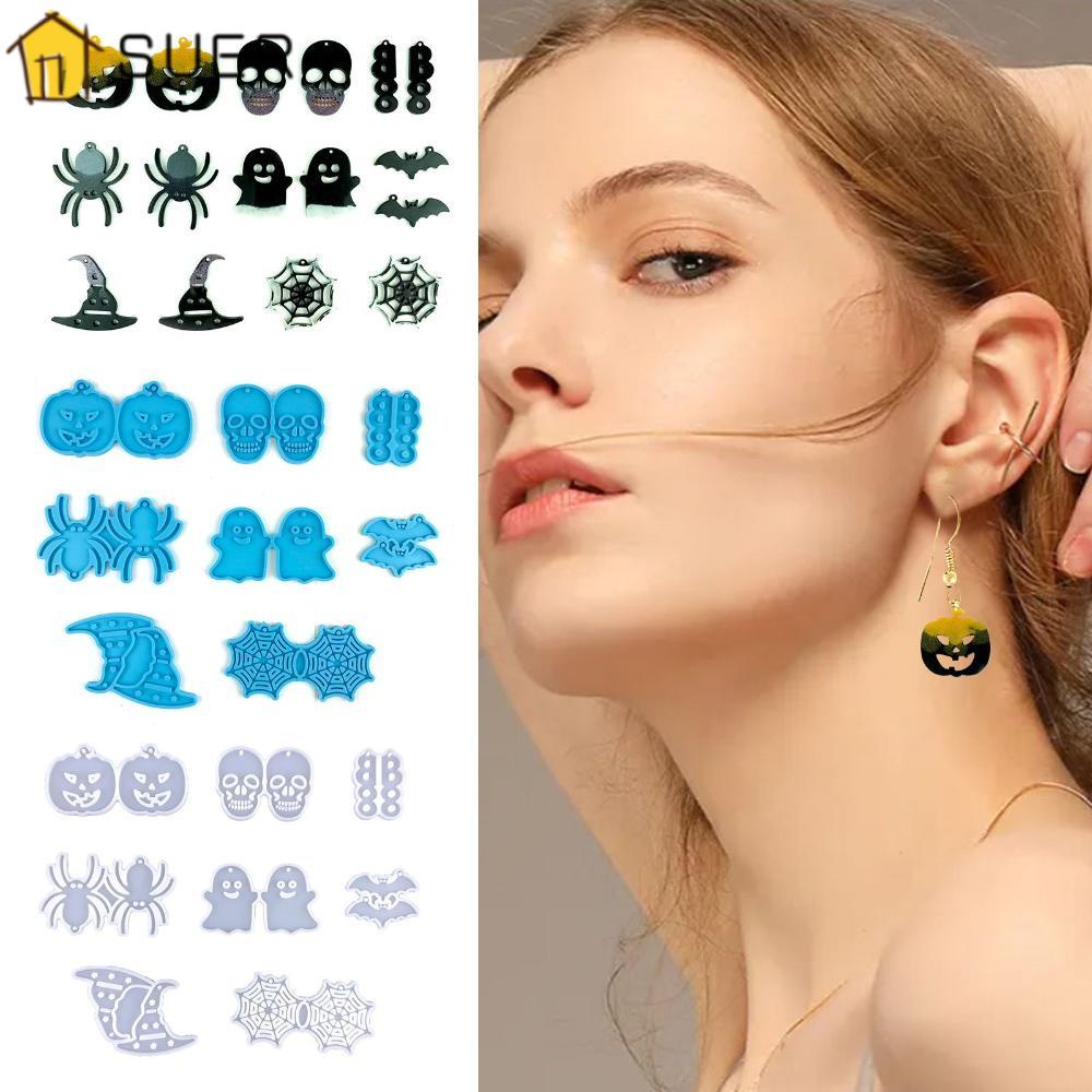 SUENIN Set 8 Khuôn Silicone Làm Bông Tai Hình Nhện Độc Đáo