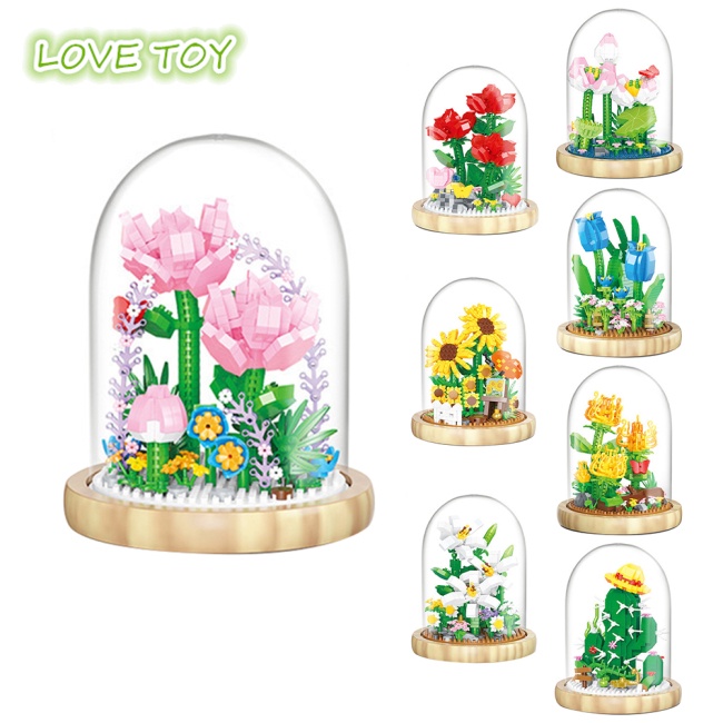 Bộ Đồ Chơi Lắp Ráp Chậu Hoa Diy Sáng Tạo