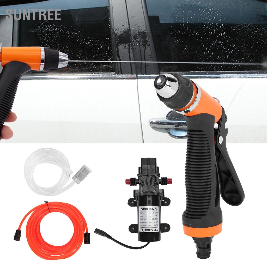 24V 100W Máy Phun Áp Lực Cao Bơm Nước Bộ Phụ Kiện Rửa Xe Ô Tô Di Động