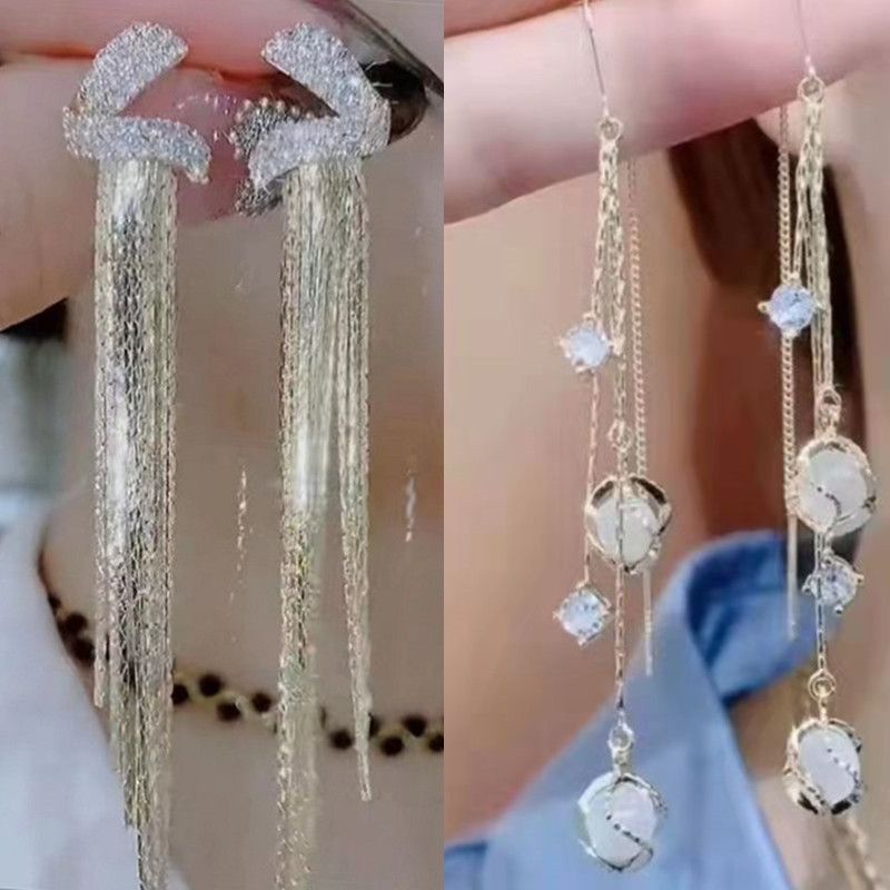 Bông Tai Dáng Dài Tua Rua Phong Cách Cá Tính Bán Chạy Nhất Năm 2023