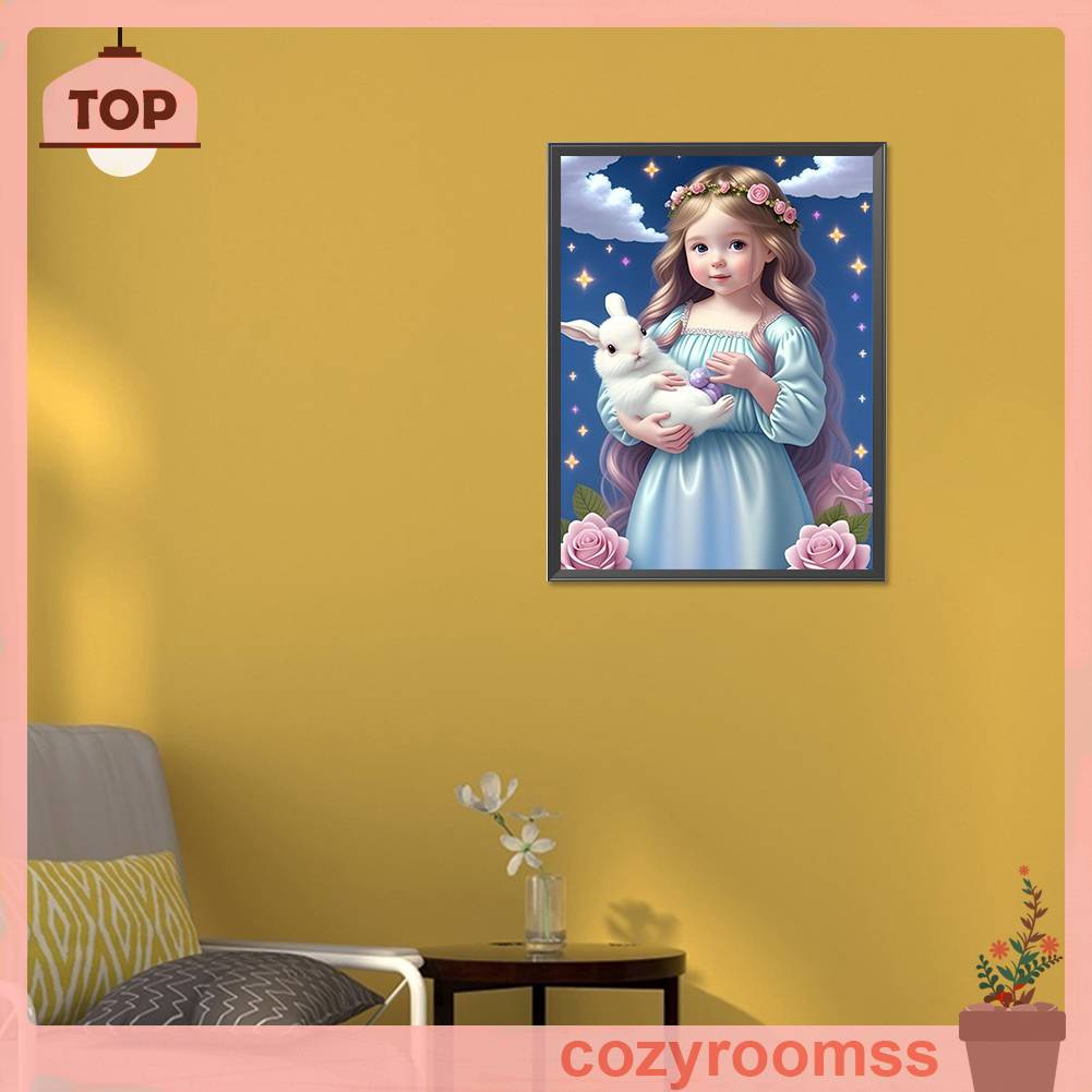 Tranh Đính Đá Kim Cương Toàn Bộ 5D DIY Hình Thiên Thần