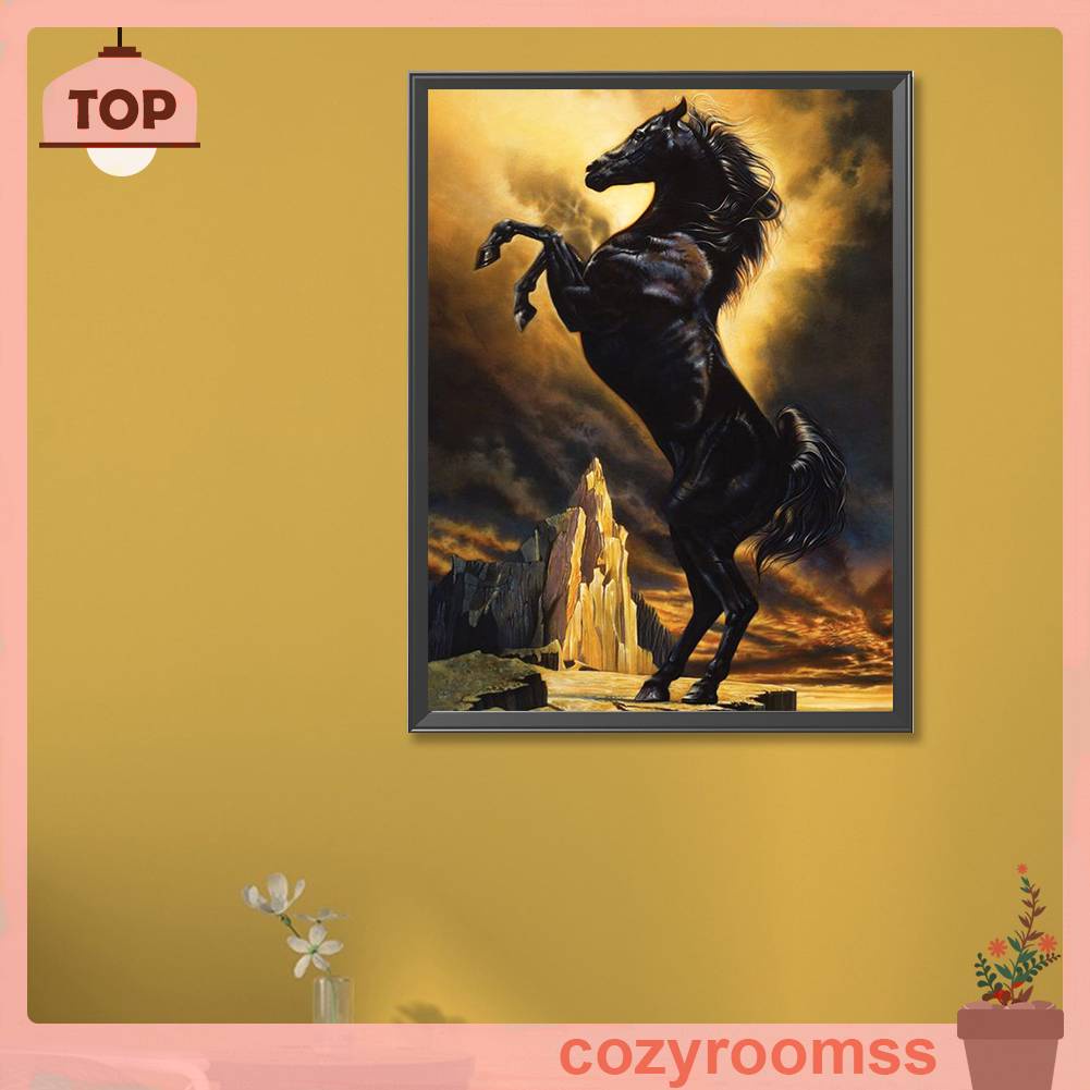 Tranh Đính Đá Kim Cương Toàn Bộ 5D DIY Hình Vẽ Ngựa