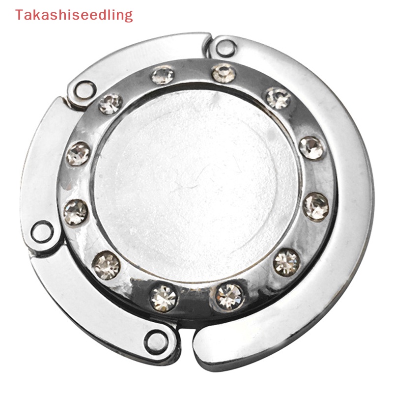 1 Móc Treo Túi Xách Hình Tròn Bằng Pha Lê Gấp Gọn Tiện Dụng