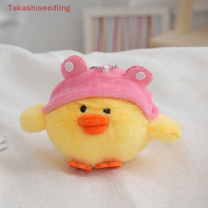 Móc Khóa Hình Chú Gà Nhồi Bông Mini Màu Vàng Dễ Thương