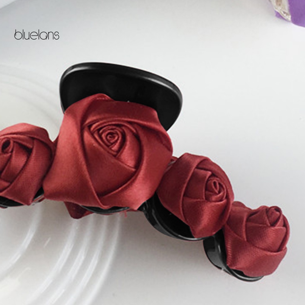 Bluelans Kẹp Tóc Hoa Hồng Vải Mềm Mại Siêu Nhẹ Không Trượt Thời Trang Cho Nữ