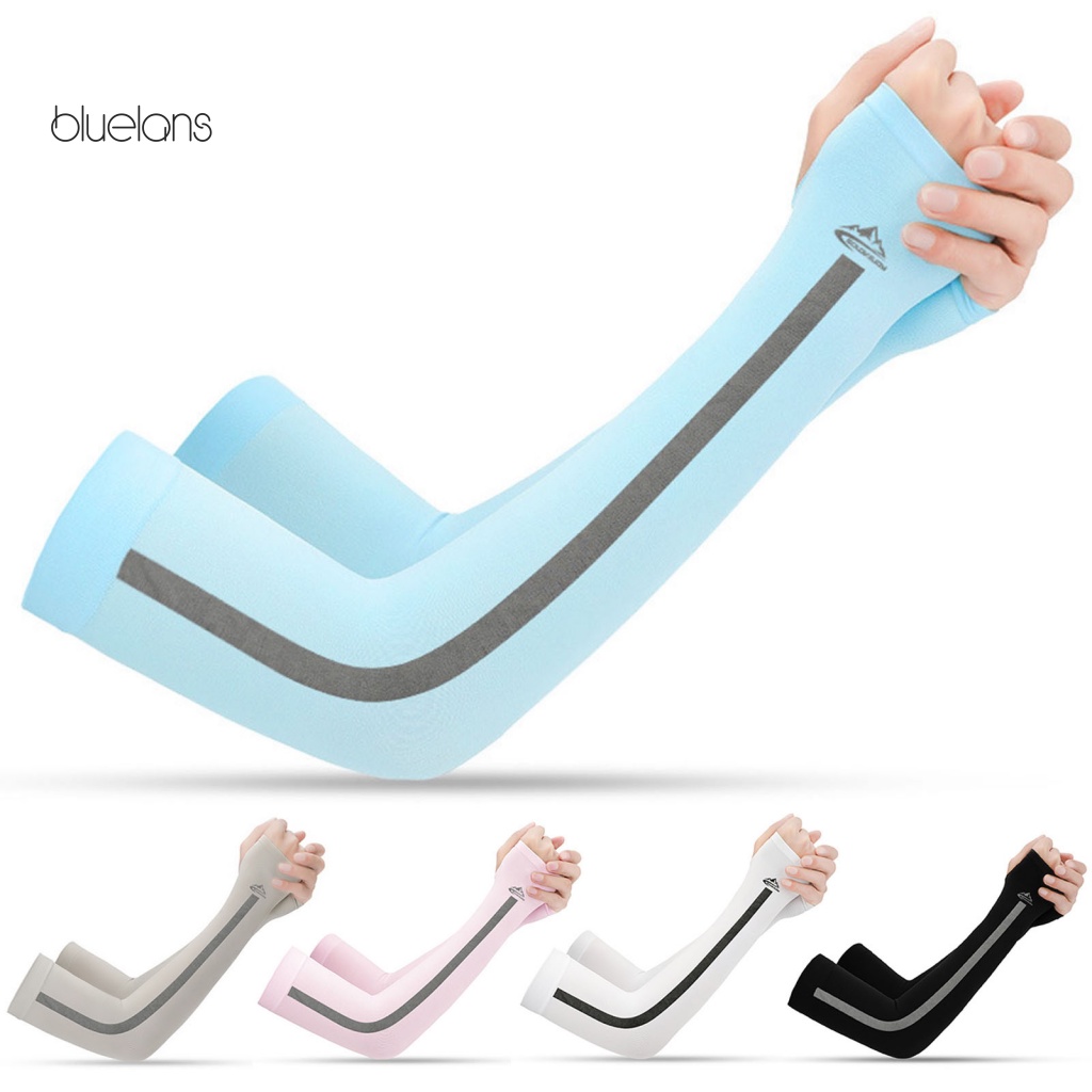 1 Cặp Ống Tay Áo Unisex Co Giãn Cao Chống Tia UV Chống Ẩm Bảo Vệ Khi Hoạt Động Ngoài Trời