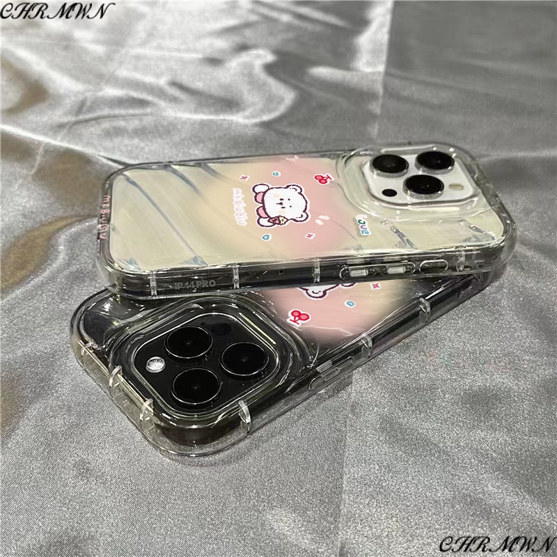 Ốp Điện Thoại Mềm Trong Suốt In Hình Gấu Màu Gradient Cho Iphone 14Promax 1312 / 11 7 / 8plus xr