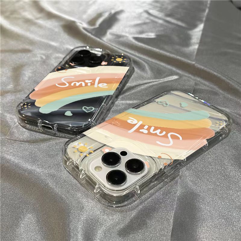 Ốp Điện Thoại Mềm Trong Suốt Họa Tiết Cầu Vồng / Chữ Tiếng Anh GQMS 1312 Cho iPhone14promaxxr 7118