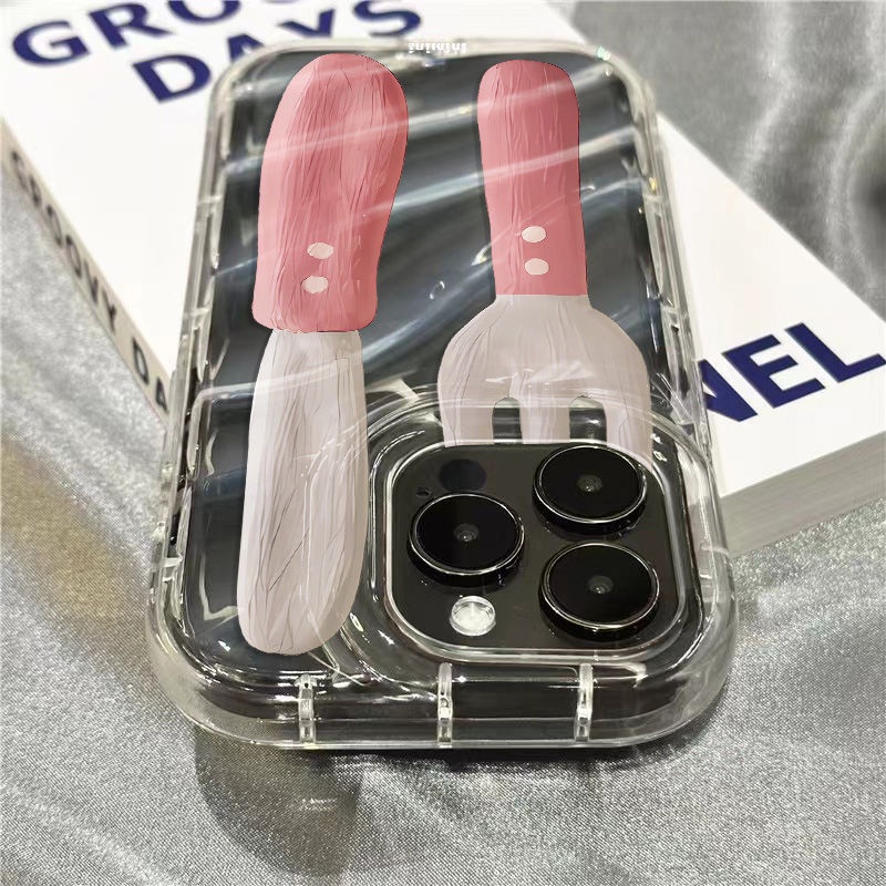 Nĩa Dao Tiện Lợi Đa Năng1181312Ốp Điện Thoại Mềm Trong Suốt Màu Hồng Cho iPhone14promax7sins / plus / xr