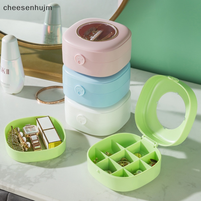 Hộp Đựng Trang Sức Hai Tầng Thiết Kế Nhỏ Gọn Tiện Dụng Cho Nữ