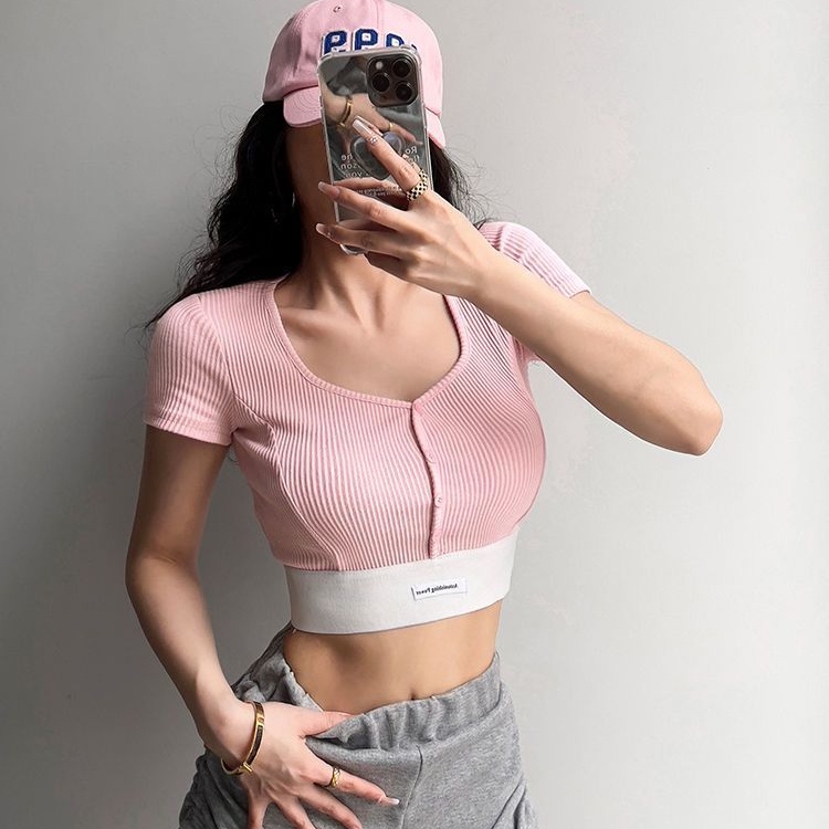 Áo Thun Lửng Ngắn Tay Phong Cách Mới Cho Nữ