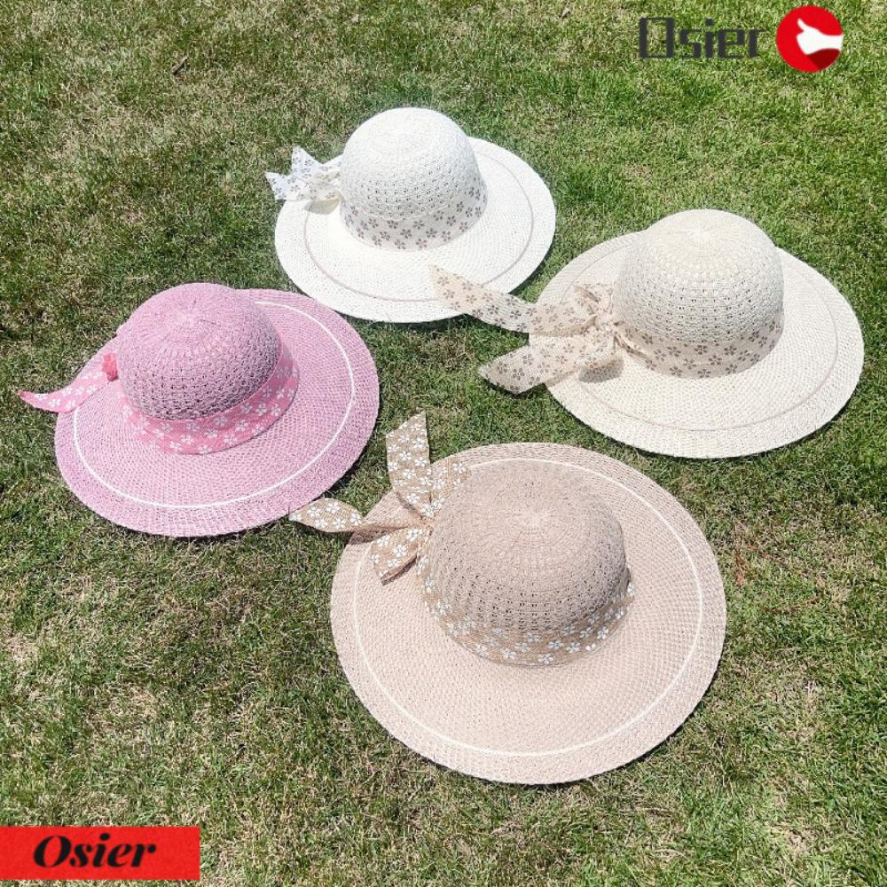 OSIER1 Mũ Rộng Vành Chống Nắng Thắt Nơ Ruy Băng Bằng Cotton Polyester Cỡ Lớn Mới Dành Cho Hoạt Động Ngoài Trời
