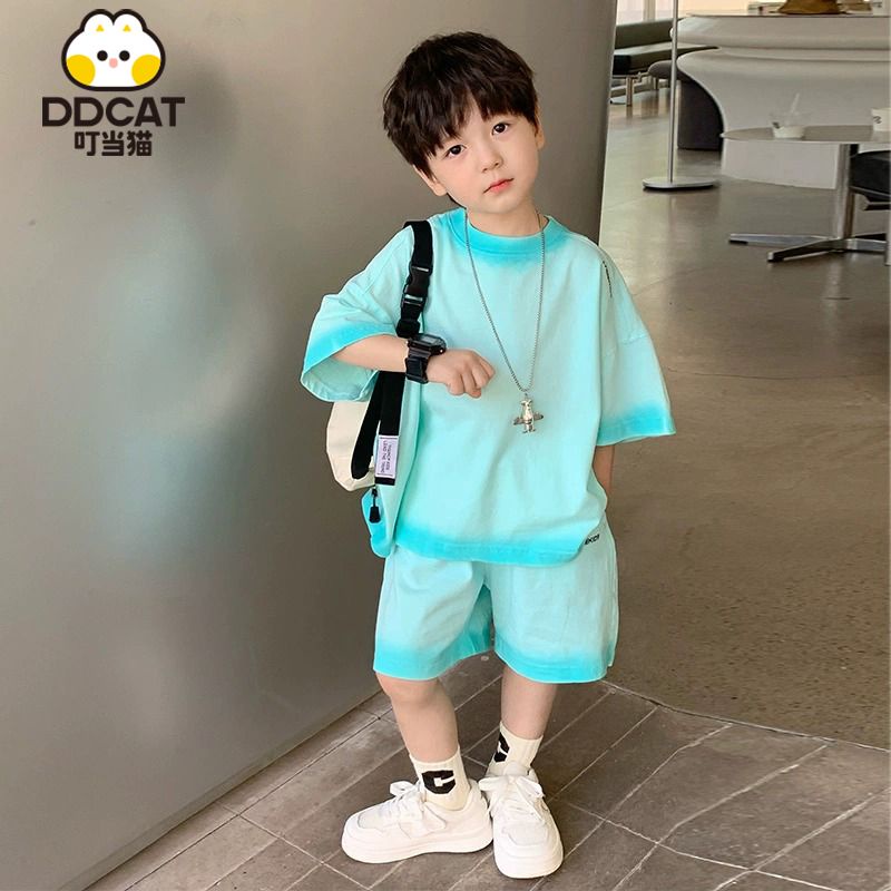 Áo Thun Tay Ngắn Dáng Rộng Phong Cách Phương Tây Thời Trang Mùa Hè Cho Bé Trai