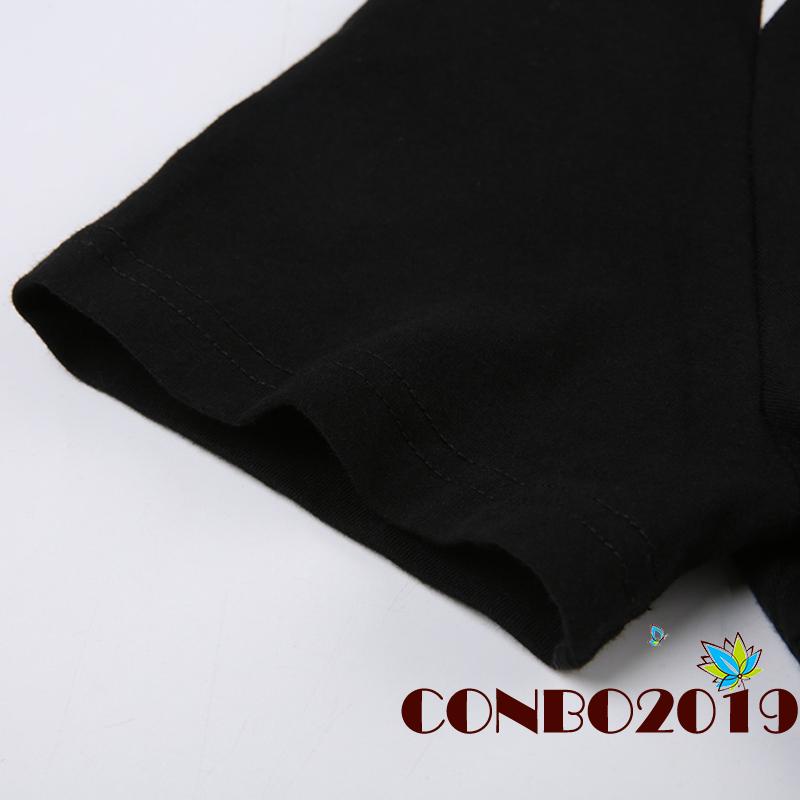 Áo Thun Tay Ngắn Cổ Tròn In Chữ Phản Quang Thời Trang Mùa Hè Cho Nữ