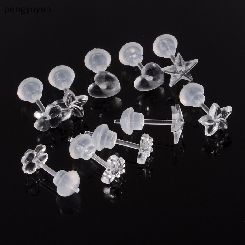 [pengyuyan] Set 5 Đôi Khuyên Tai Dạng Xoắn Ốc Bằng Acrylic Vô Hình Ngôi Sao Trái Tim Hoa Tai Sụn Tai [Mới]