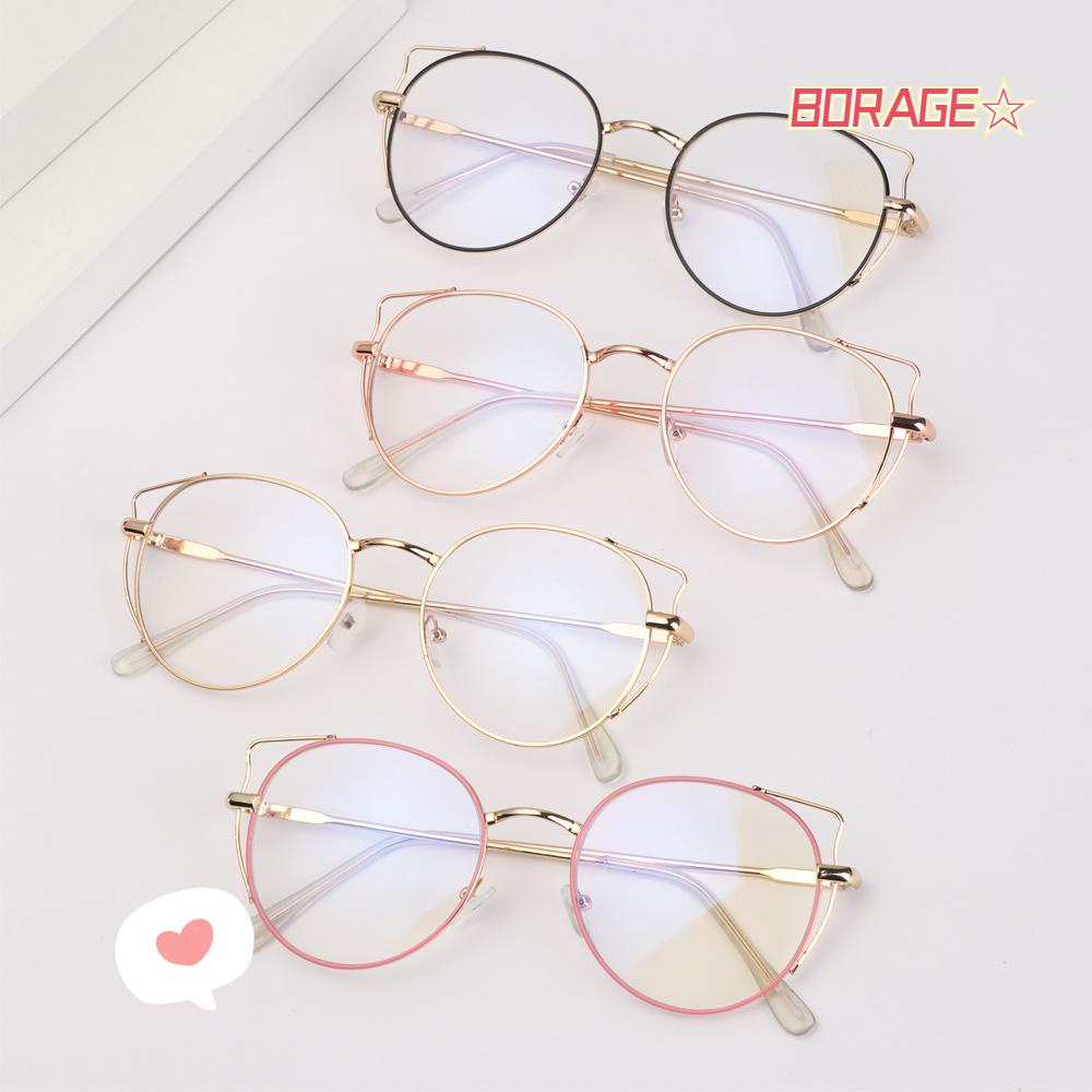 BORAG Kính Gọng Tròn Kim Loại Thời Trang