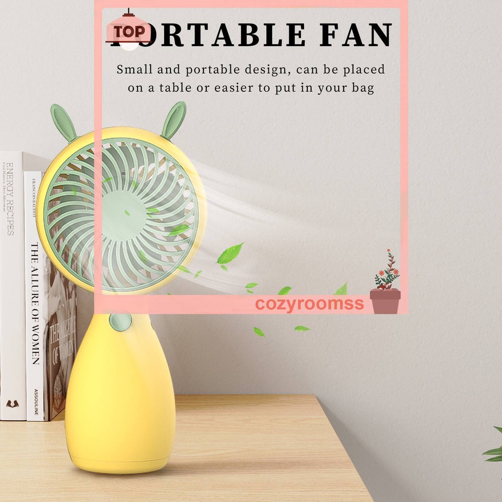 Quạt Làm Mát Mini Cầm Tay Họa Tiết Hoạt Hình Có Cổng Sạc USB Cho Văn Phòng /