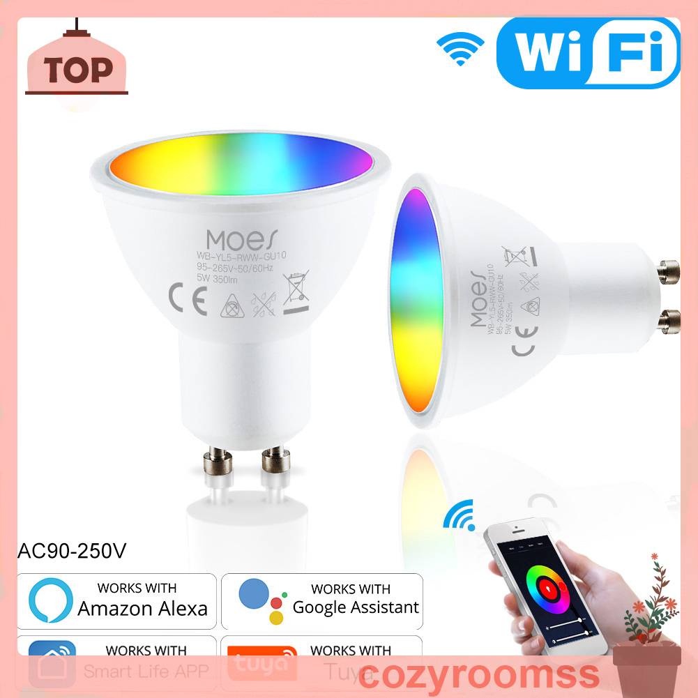 Bóng Đèn Thông Minh MoesHouse GU10 400LM Wi-Fi 2.4GHz RGB Thay Đổi Màu Sắc
