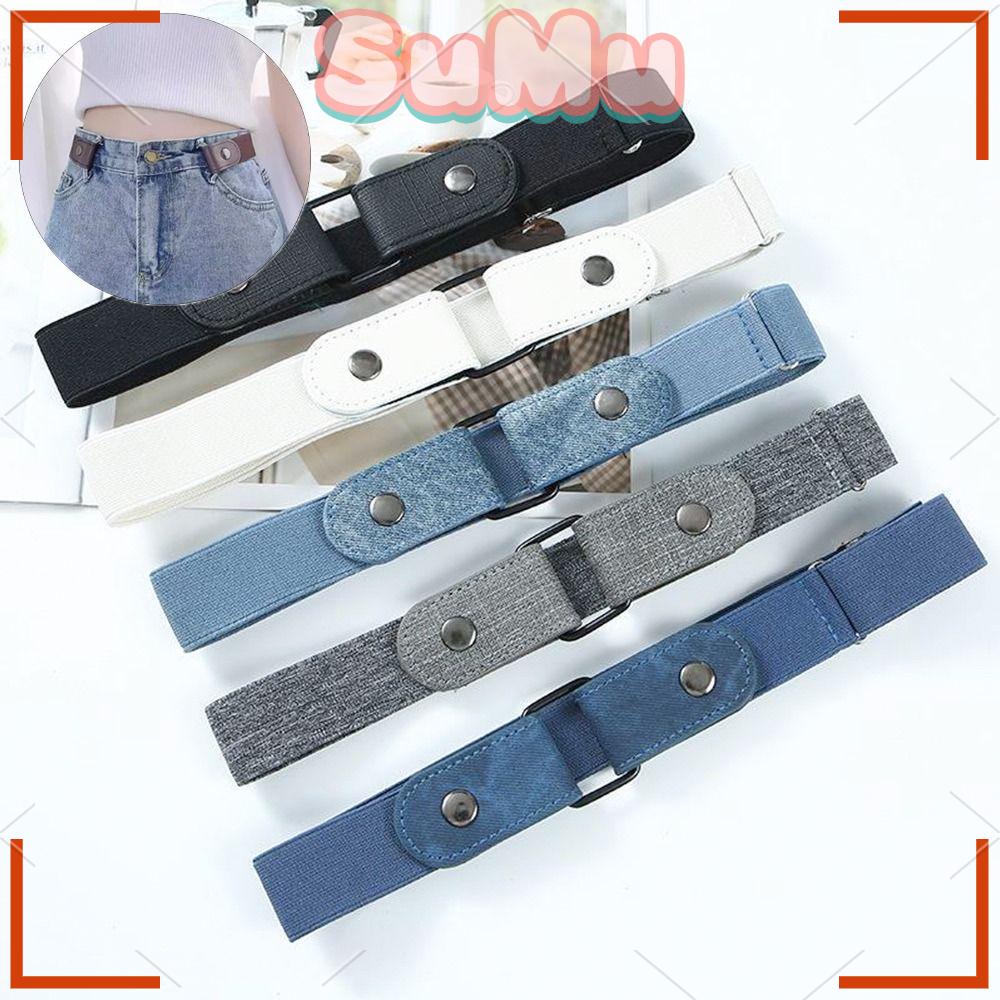 Set 2 Thắt Lưng Co Giãn Không Có Khóa Dễ Điều Chỉnh Thời Trang Cho Nam Và Nữ