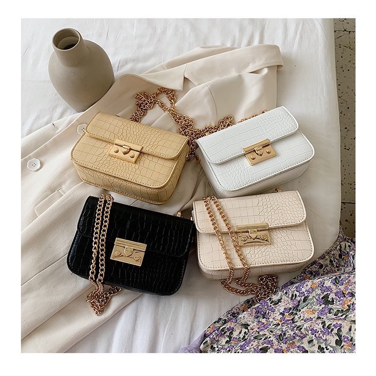 Túi Đeo Chéo Khóa Vuông Nhỏ Thời Trang Hàn Quốc Dành Cho Nữ