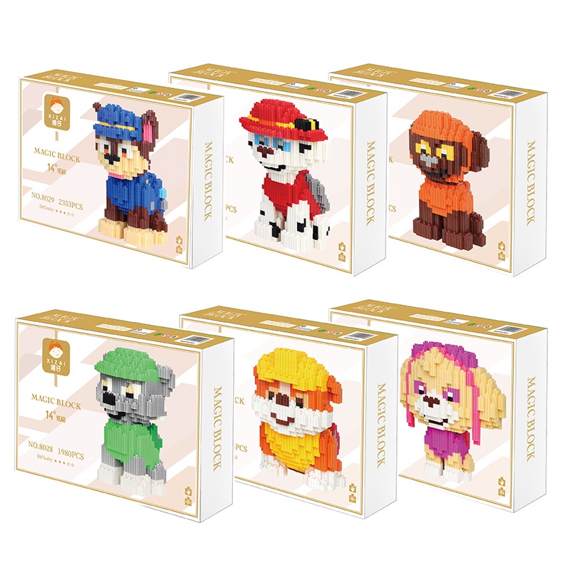 MARSHALL Xizai Đồ Chơi Lắp Ráp Hoạt Hình Chú Chó paw patrol Dễ Thương Cho Trẻ Em