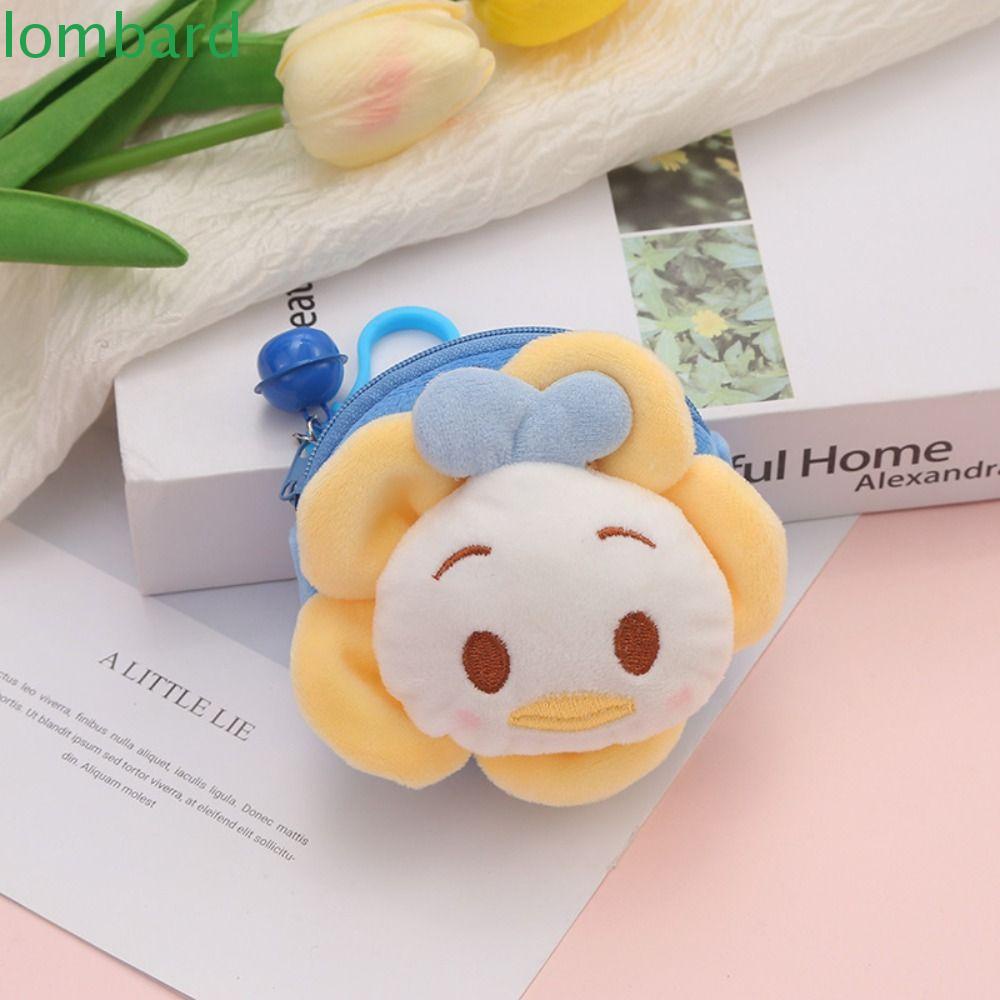 LOMBARD Móc Chìa Khóa Hình Gấu Dâu Tây Bằng Lông Nhung Mini Có Khóa Kéo Dùng Làm Quà Tặng / Túi Xách / Ví