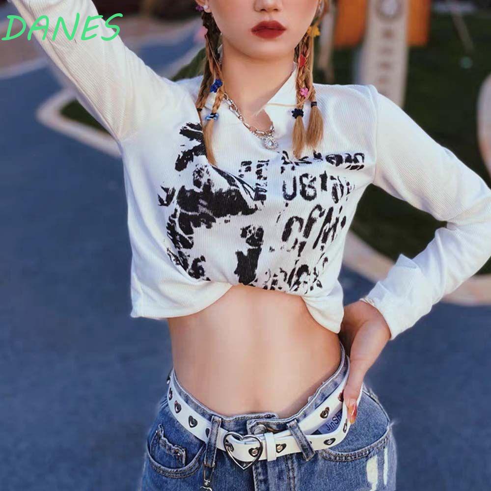 DANES Thắt Lưng Da Mặt Trái Tim Đơn Giản Thời Trang Hàn Quốc Cho Nam Nữ