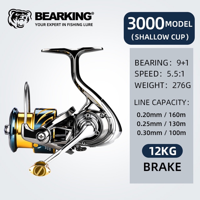 Bearking Máy Câu Cá 5.5: 1 12kg max Bằng Thép Không Gỉ Chất Lượng Cao|