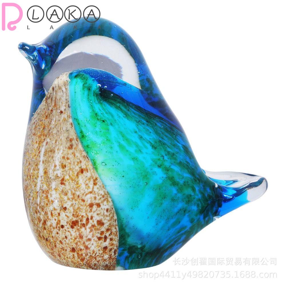 Chim Thủy Tinh Màu Xanh Dương Đậm Thủ Công Dùng Trang Trí Giáng Sinh
